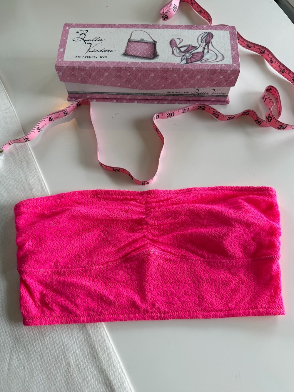 Vintage Gilly Hicks Lace Strapless Crop Top